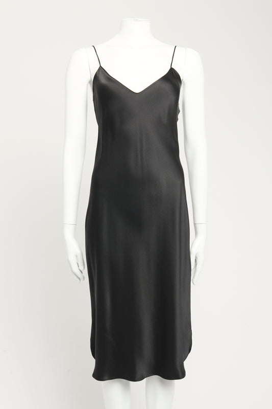 Black Silk-Satin Preowned Slip Dress
