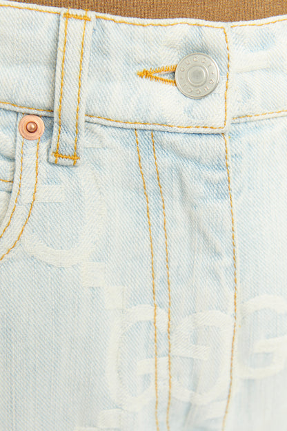 Pale Blue GG Monogram Preowned Jeans