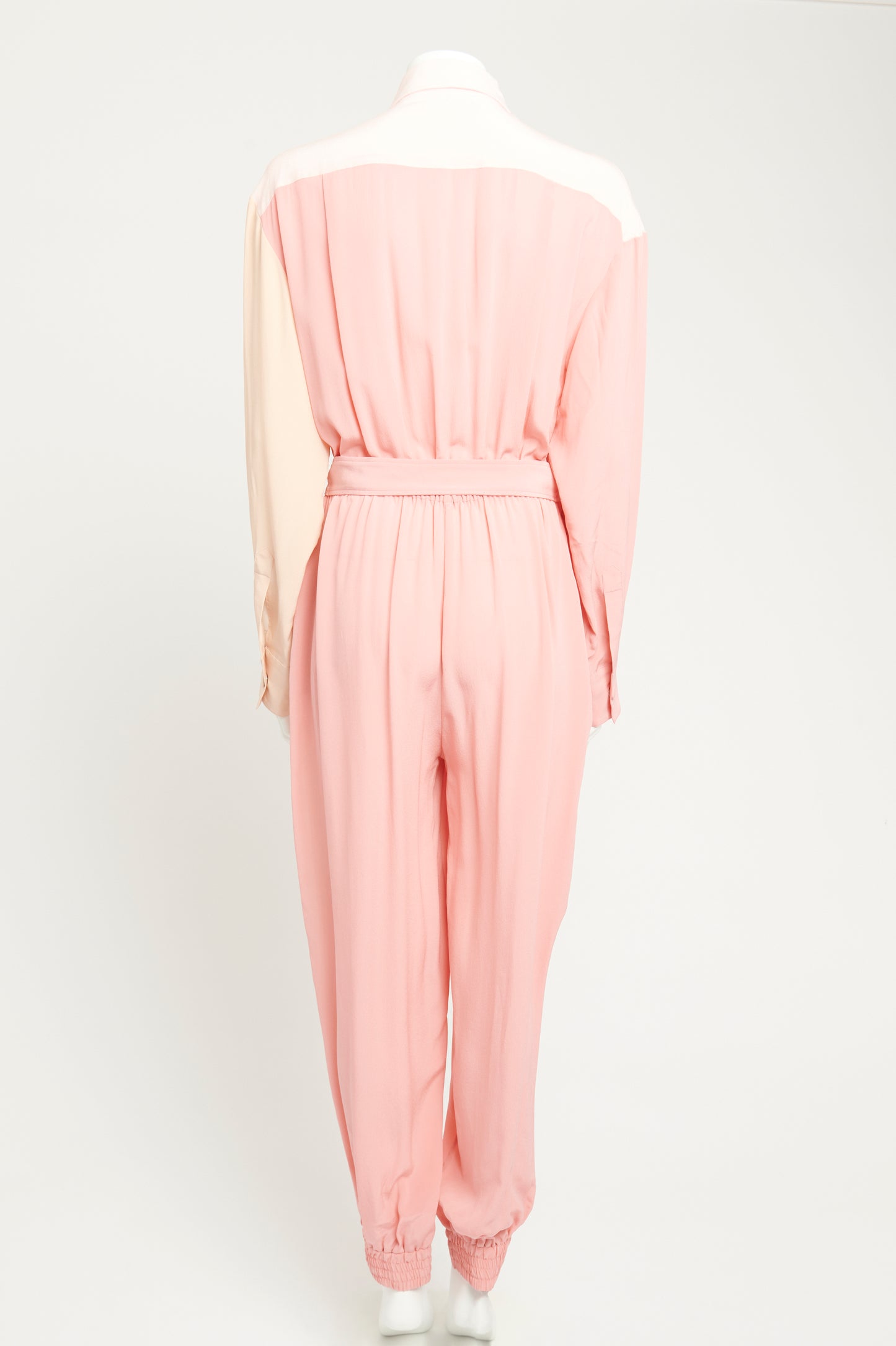 2021 Pink Silk Preowned Long Sleeved Jumpsuit