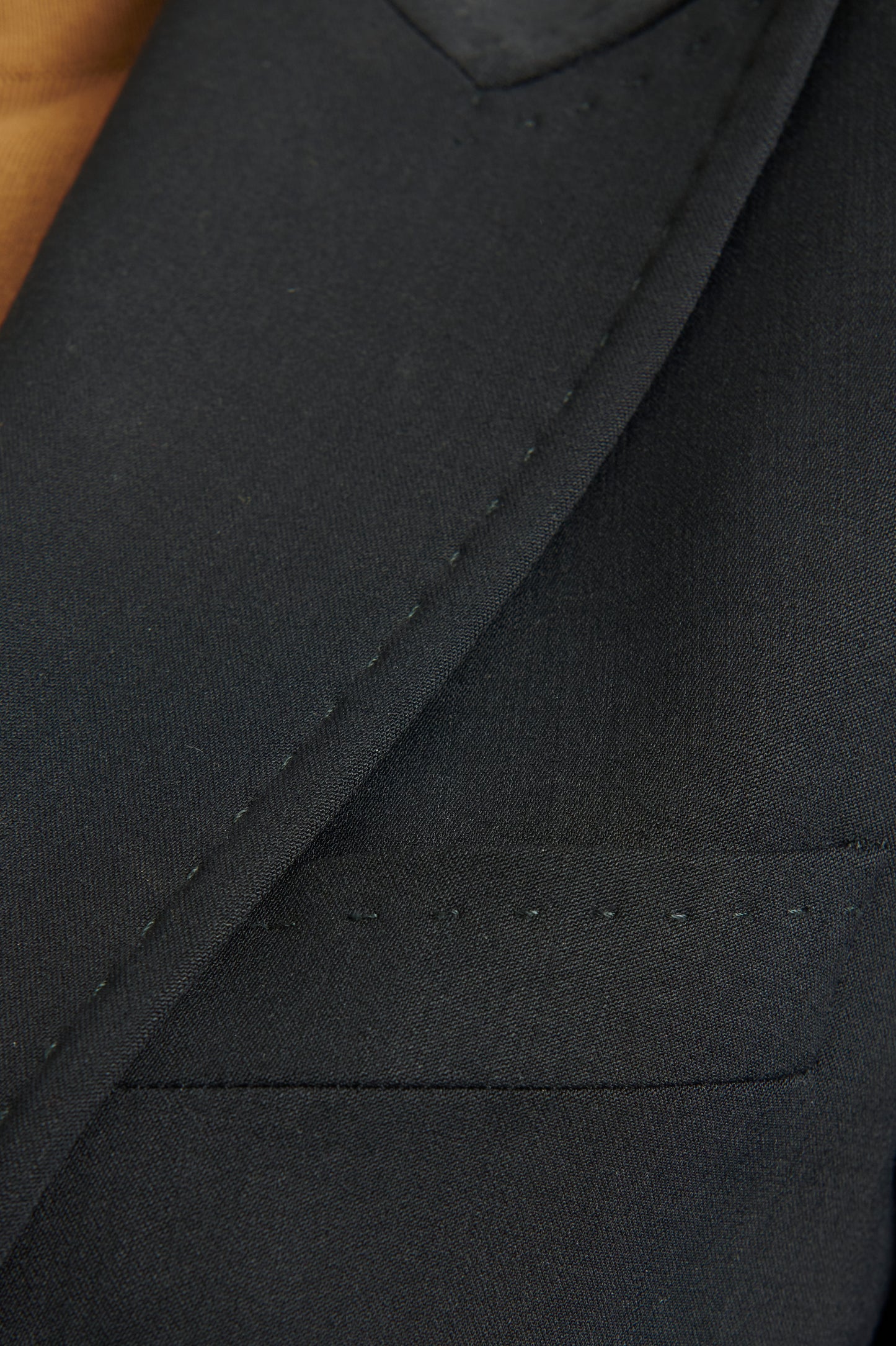 Black Viscose & Wool Blend Preowned Tailored Blazer