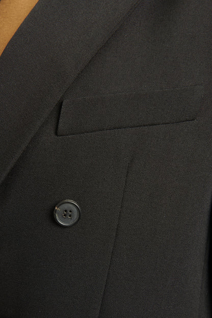 Black Wool Preowned Double Breasted Oversized Suit
