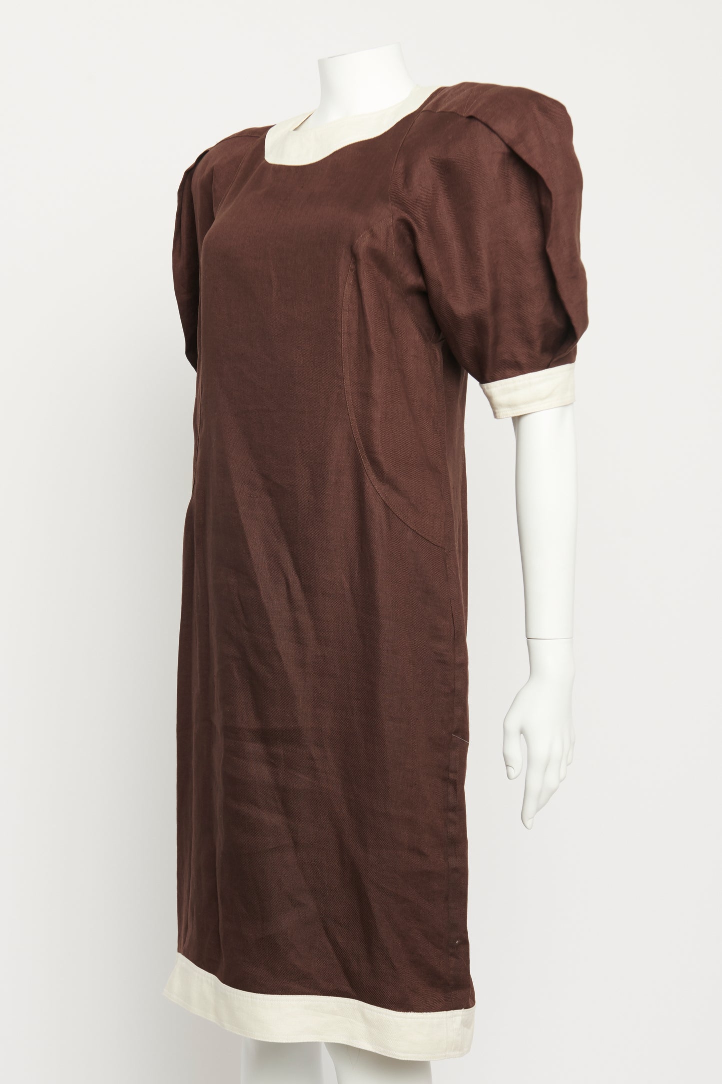 1970's Brown Linen Preowned 365 Midi Dress