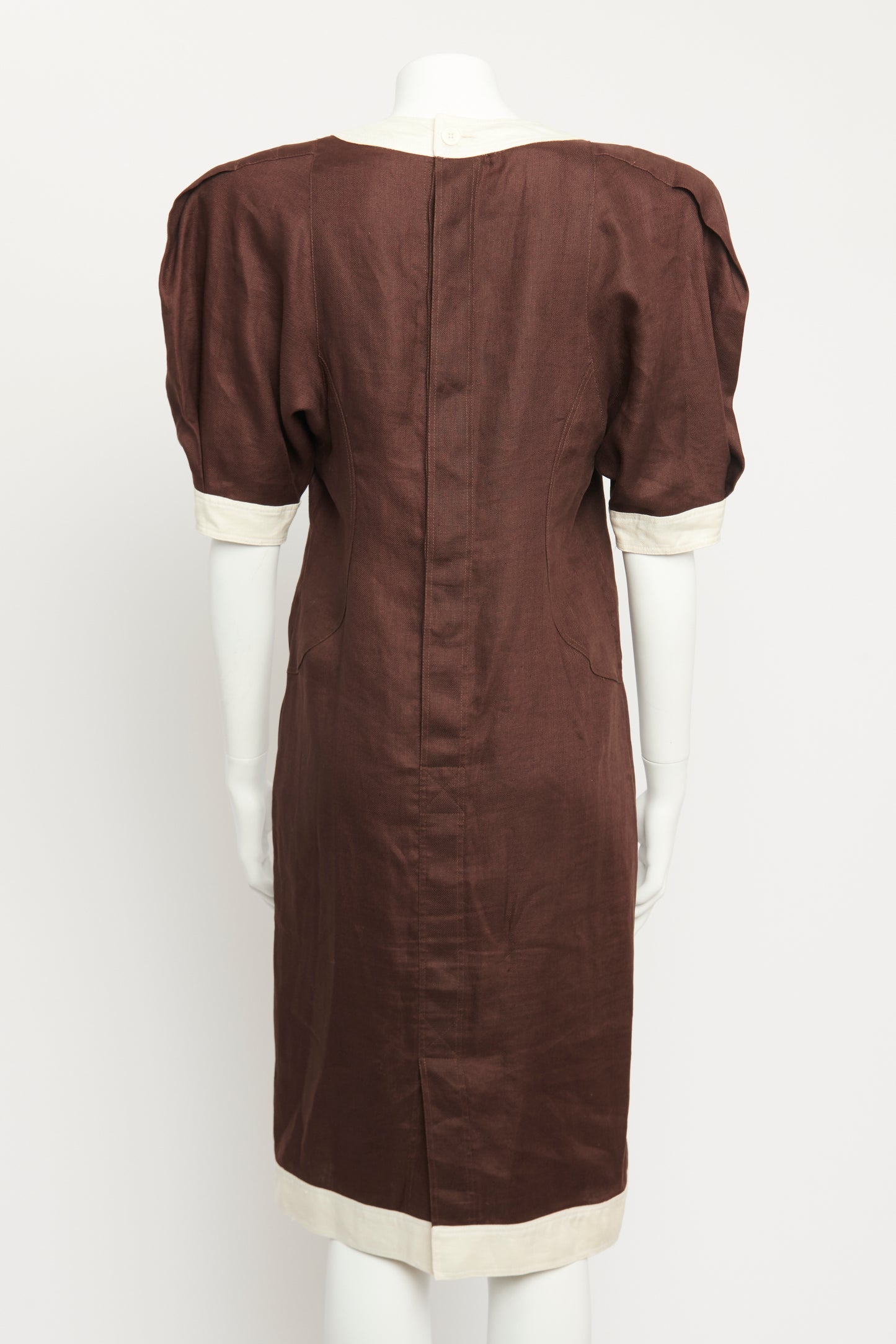 1970's Brown Linen Preowned 365 Midi Dress