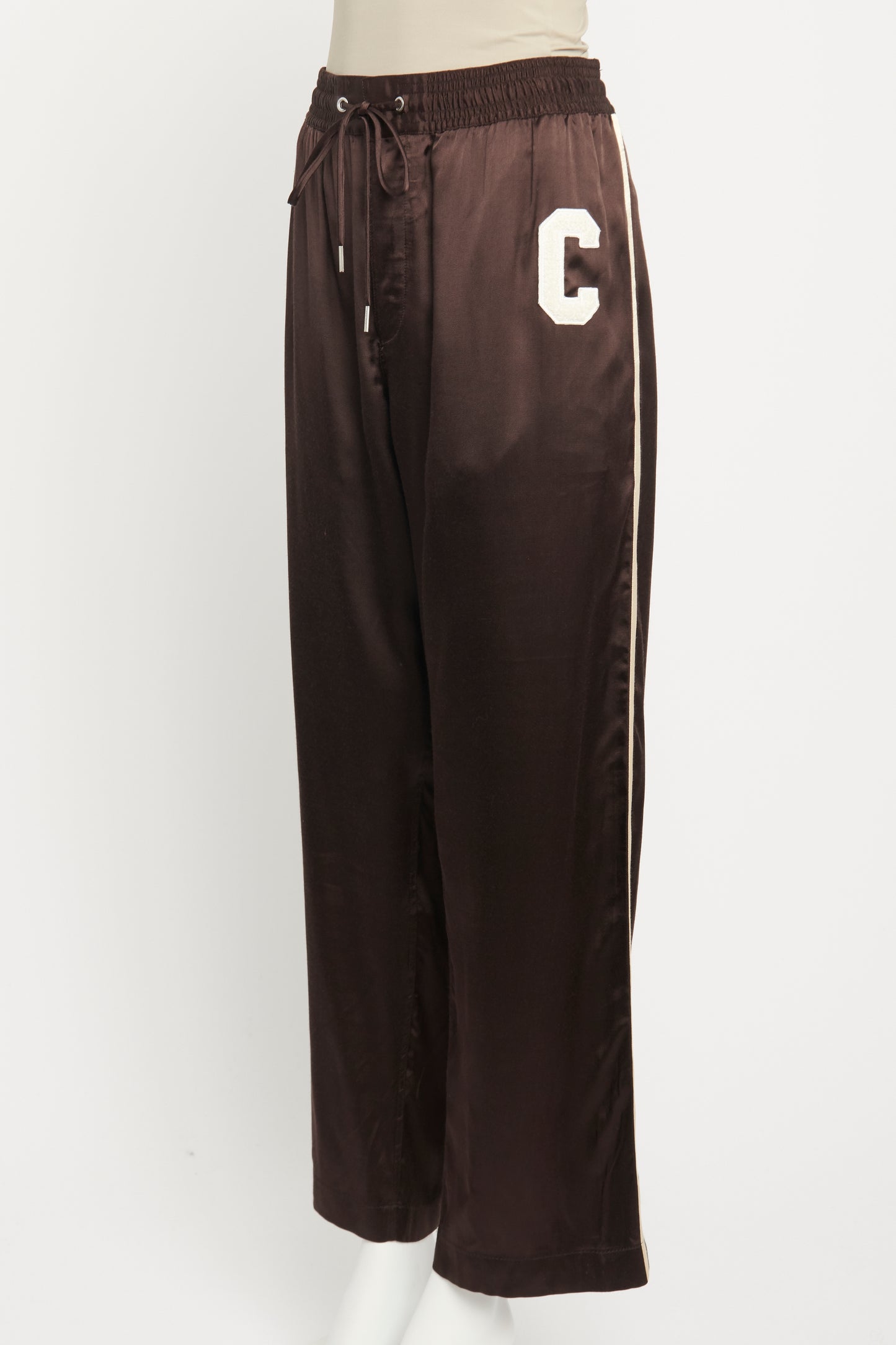 2022 Brown Satin Preowned Track Pants