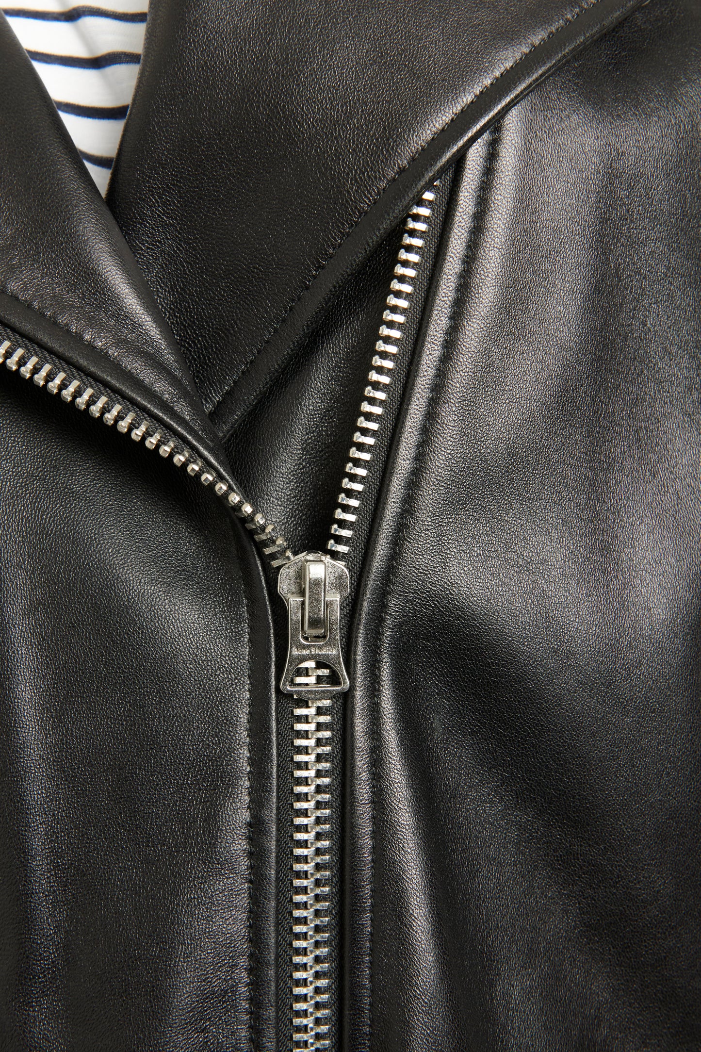 2017 Black Leather Preowned Myrtle Oversized Biker Jacket