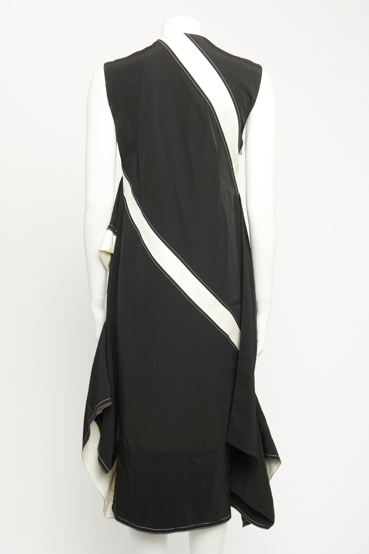 Black and White Asymmetric Preowned Dress