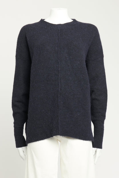 Navy Alpaca & Wool Preowned Oversized Knit