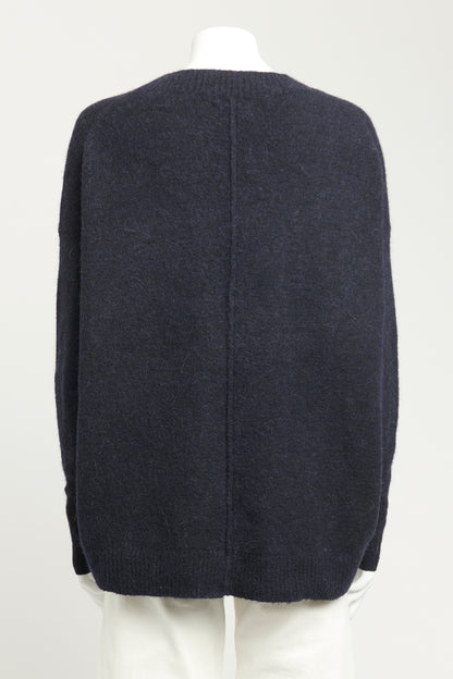 Navy Alpaca & Wool Preowned Oversized Knit