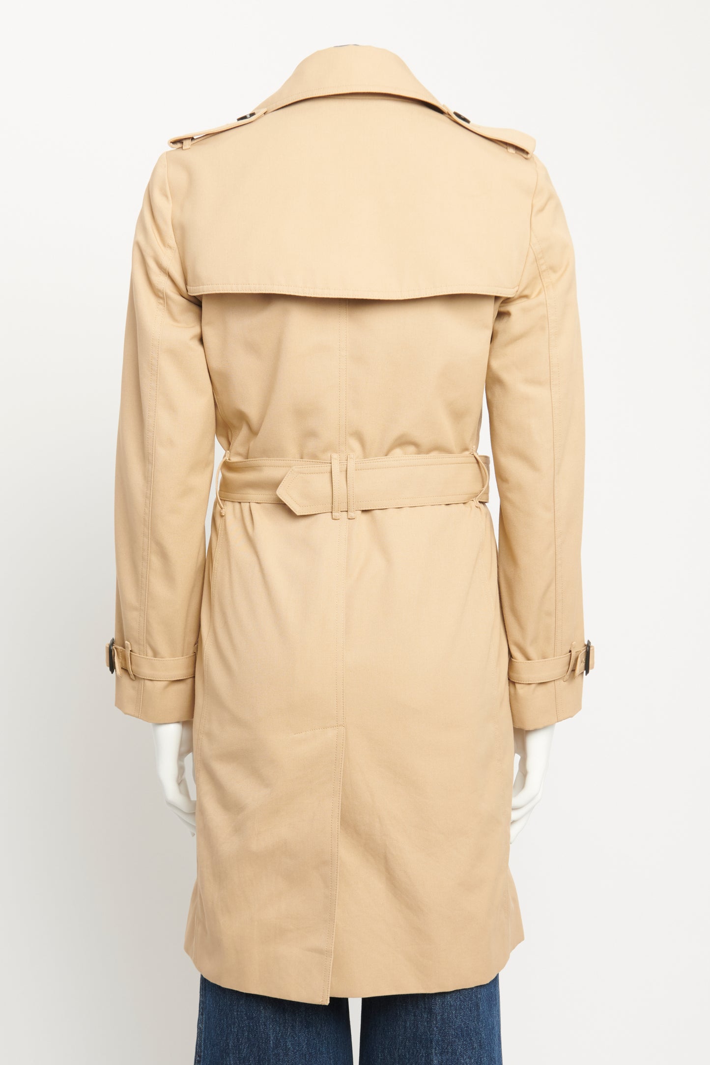 Beige Cotton Preowned Harbourne Long Trench Coat