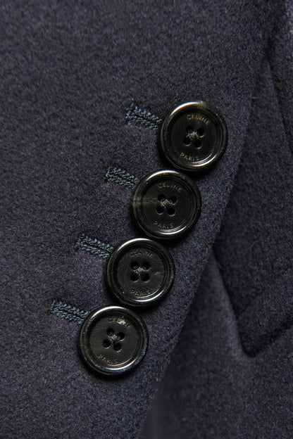 Blue Wool & Cashmere Preowned Belted Coat