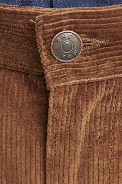 Brown Cotton & Cashmere Corduroy Preowned Eglitta Wide Leg Trousers