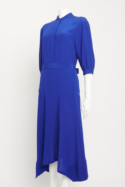 Royal Blue Silk Preowned Olivia Midi Dress
