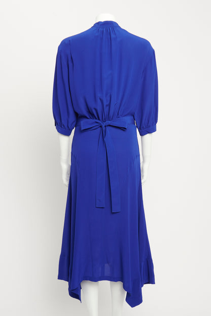 Royal Blue Silk Preowned Olivia Midi Dress