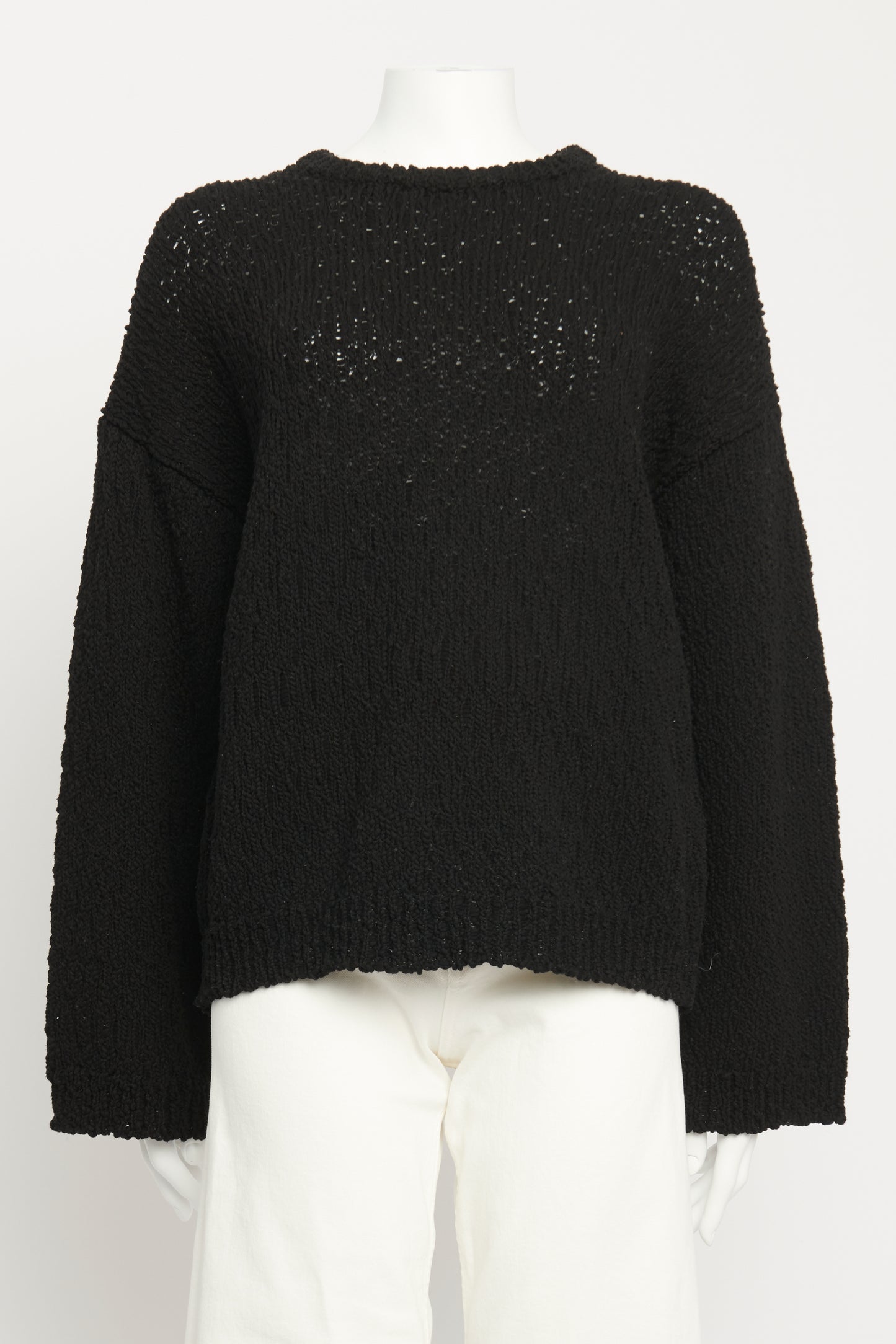 Black Cotton Preowned Relaxed Jumper