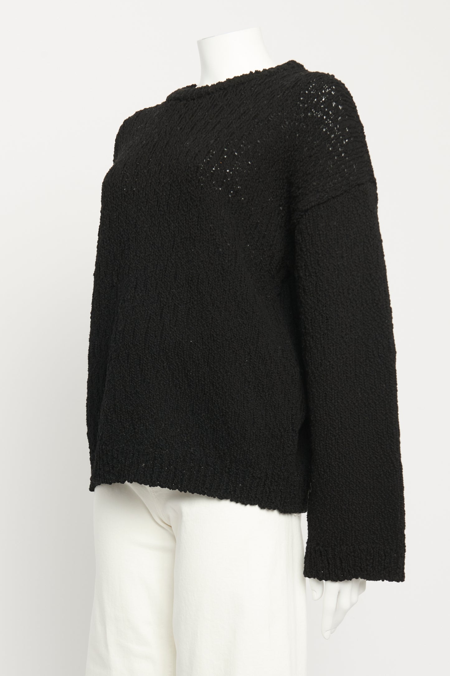 Black Cotton Preowned Relaxed Jumper