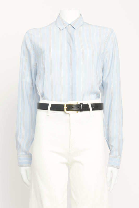 Blue Cupro Preowned Striped Shirt