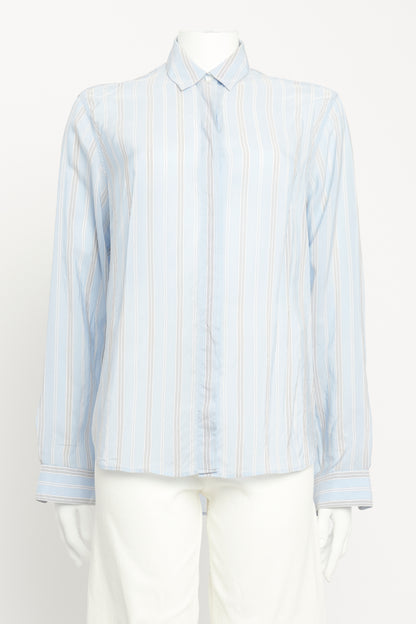 Blue Cupro Preowned Striped Shirt