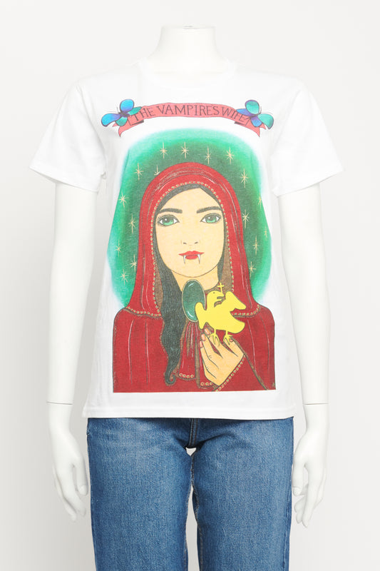 White Cotton Preowned Girl No. 5 Limited Edition Printed T-shirt