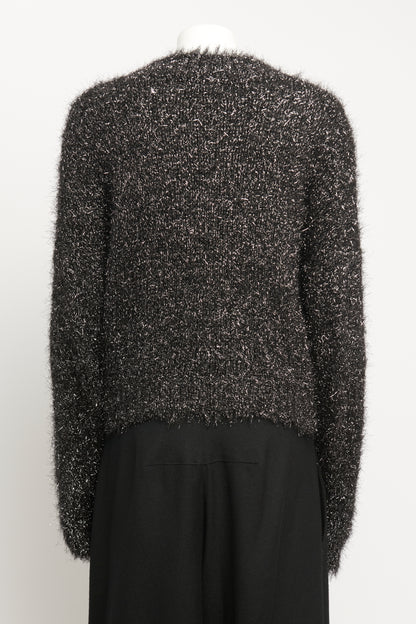 Black & Silver Preowned Tinsel Knitted Jumper