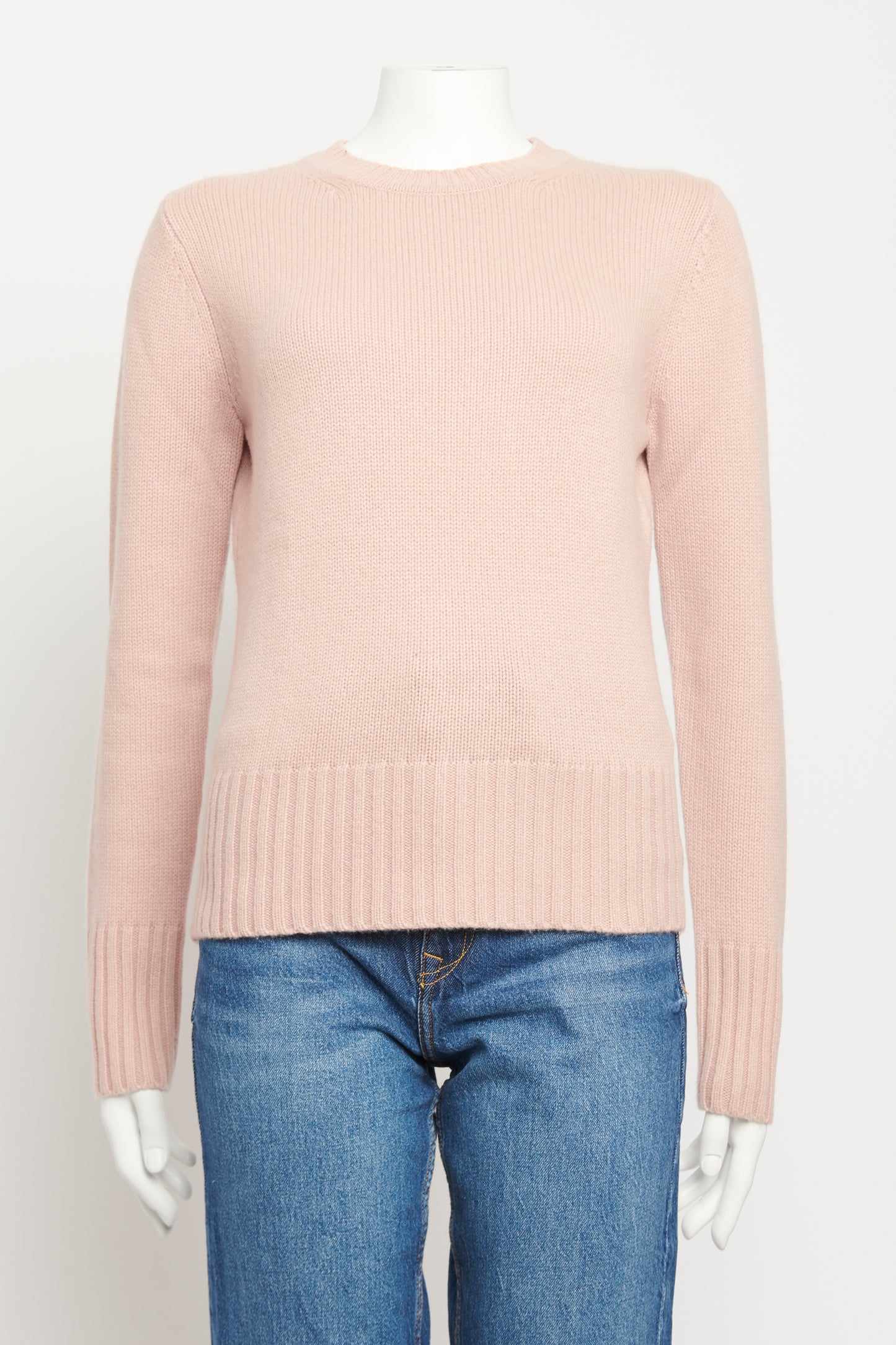 Pink Cashmere Preowned Round Neck Jumper