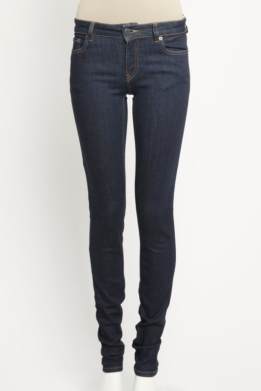 Indigo Cotton Blend Preowned Skinny Jeans