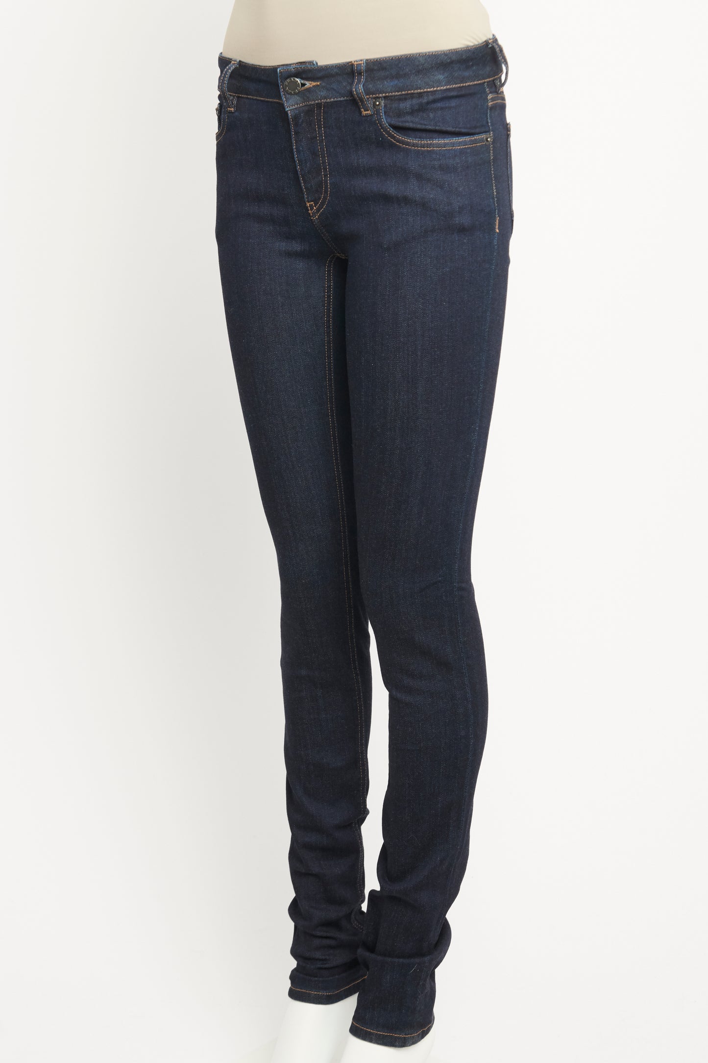 Indigo Cotton Blend Preowned Skinny Jeans