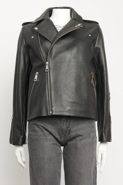 JW Anderson x A.P.C Black Leather Preowned Morgan Biker Jacket