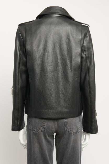 JW Anderson x A.P.C Black Leather Preowned Morgan Biker Jacket