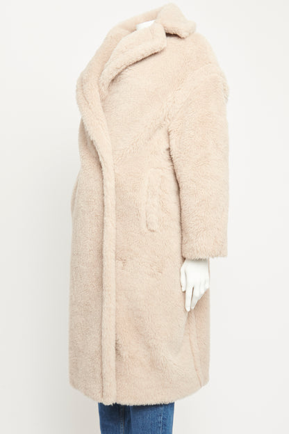 Taupe Alpaca & Silk Blend Preowned Icon Oversized Teddy Coat