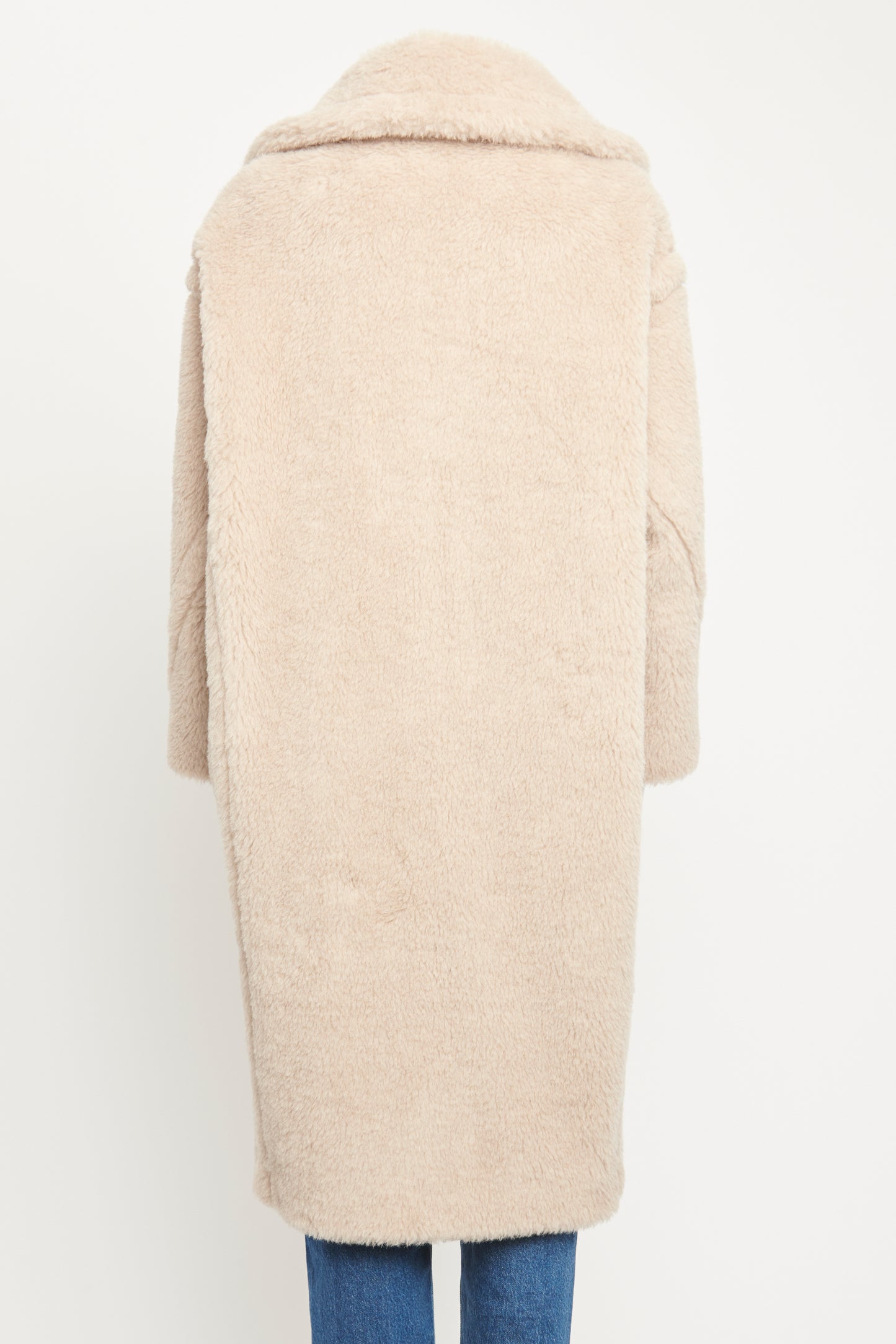 Taupe Alpaca & Silk Blend Preowned Icon Oversized Teddy Coat