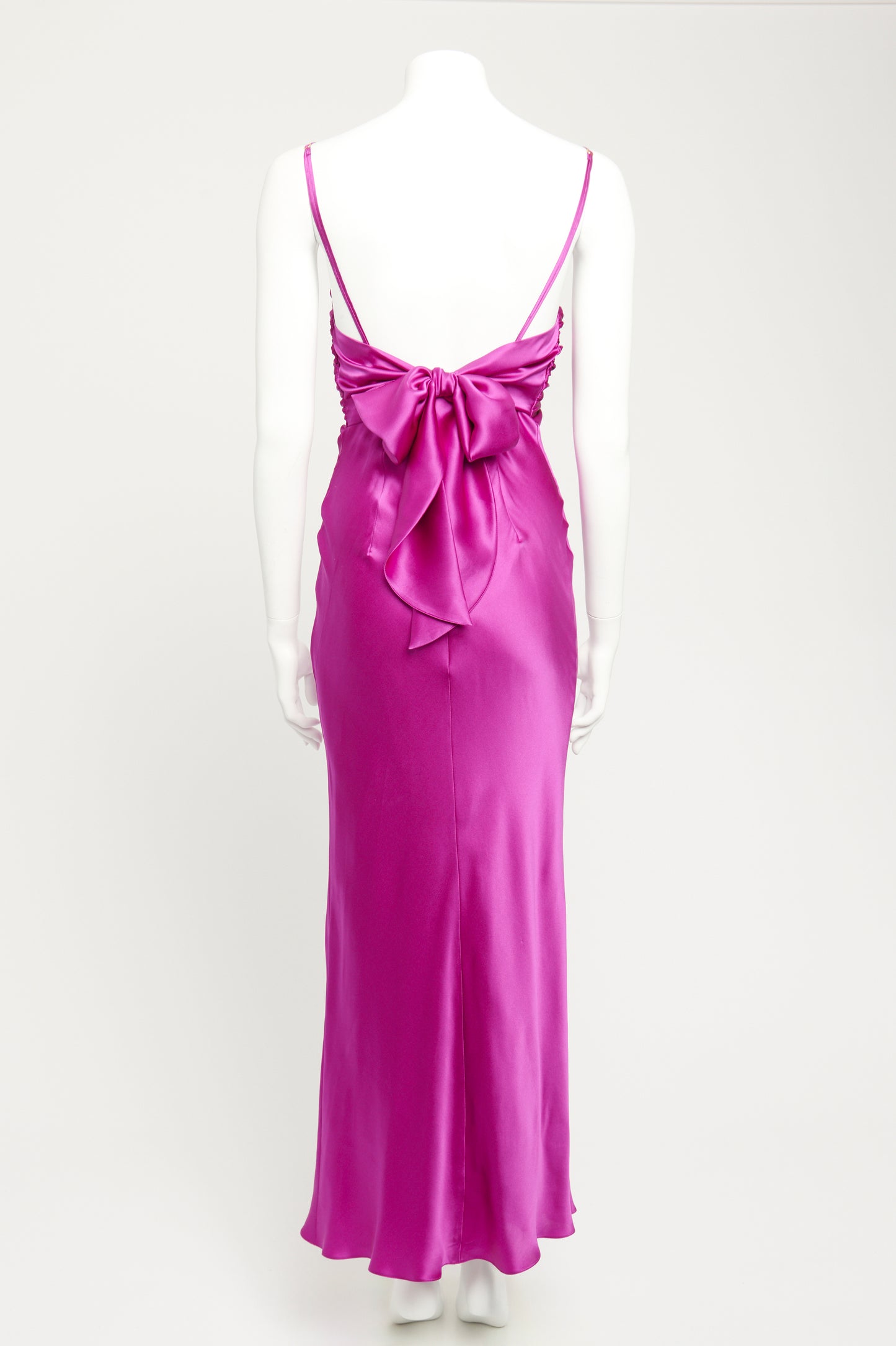 Magenta Silk Preowned Twisted Maxi Dress