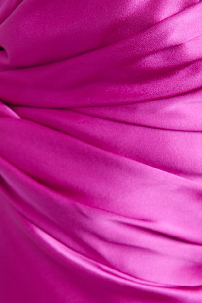 Magenta Silk Preowned Twisted Maxi Dress
