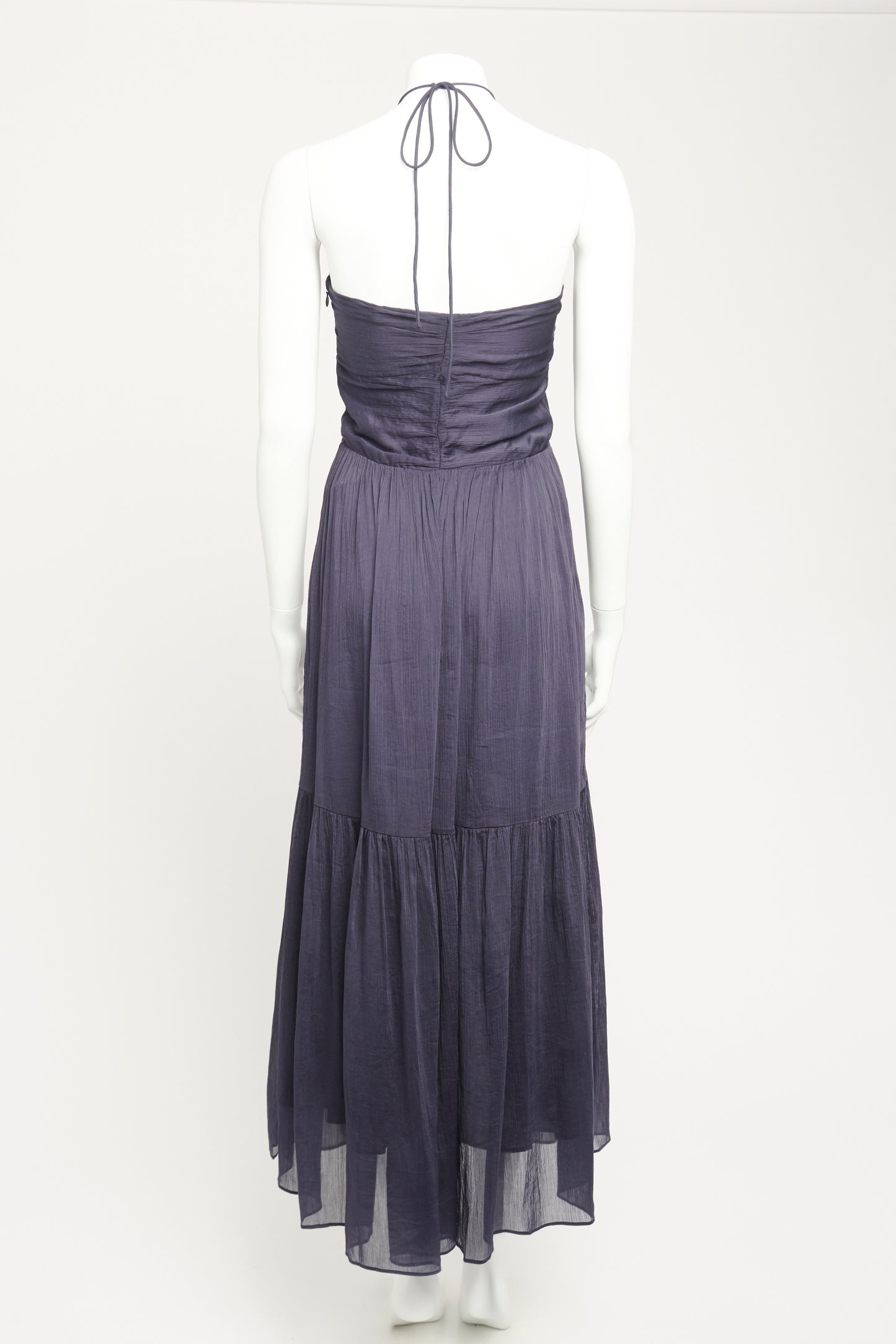 Faded Night Blue Cotton & Silk Preowned Birona Midi Dress