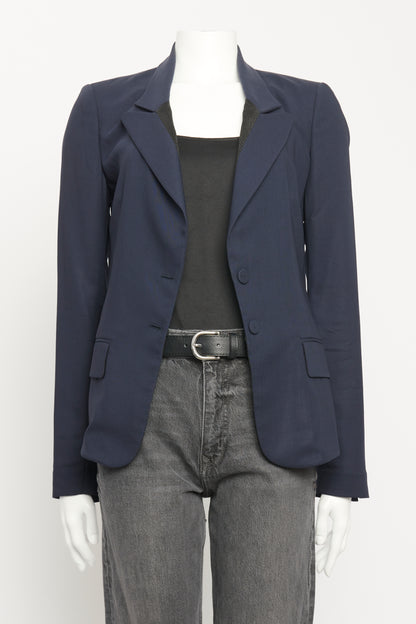 2006 Navy Wool Preowned Single Breasted Blazer