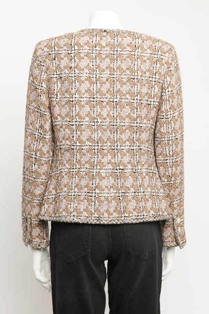 2006 Brown Cotton & Silk Preowned Tweed Jacket