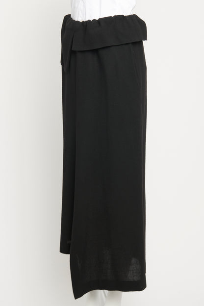 Black Wool Blend Preowned Straight Skirt