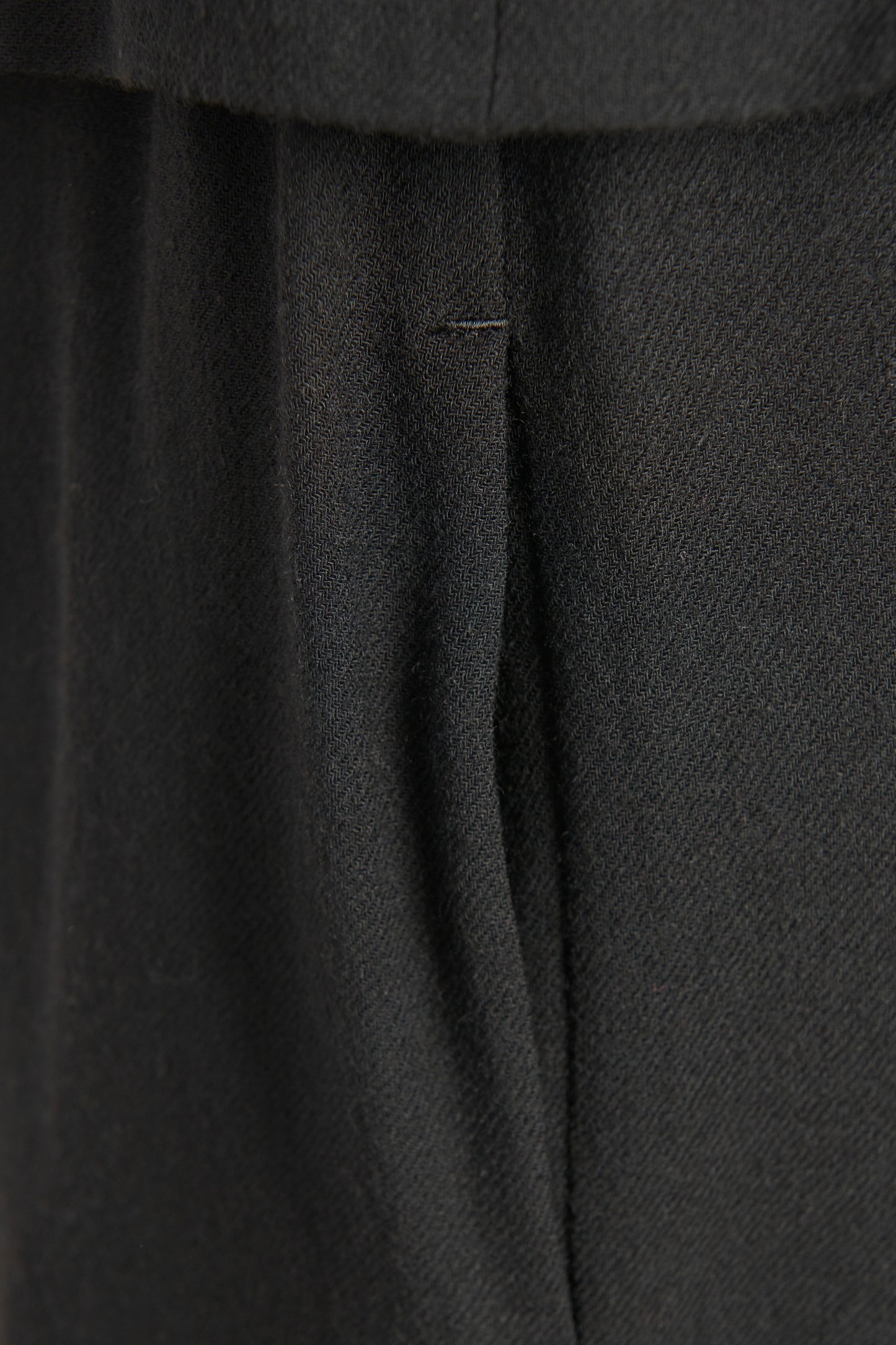 Black Wool Blend Preowned Straight Skirt