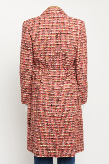 2001 Pink Tweed Preowned Belted Coat