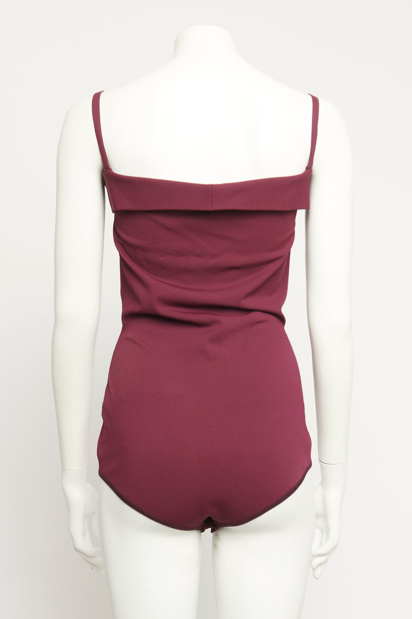 Plum Viscose Blend Preowned Bardot Bodysuit