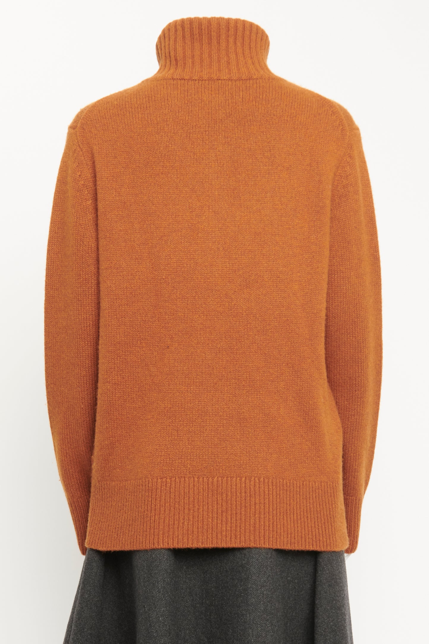 Rust Cashmere Roll Neck Preowned Jumper