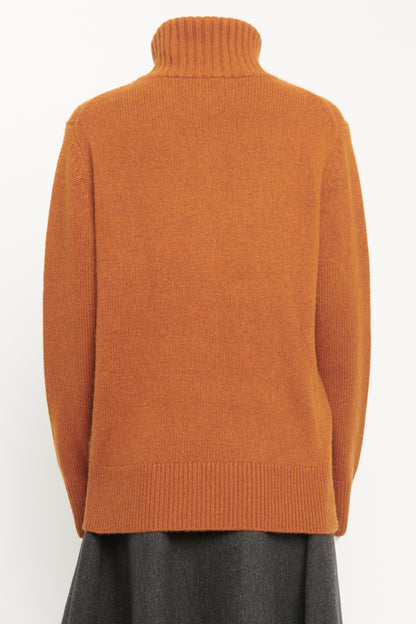 Rust Cashmere Roll Neck Preowned Jumper