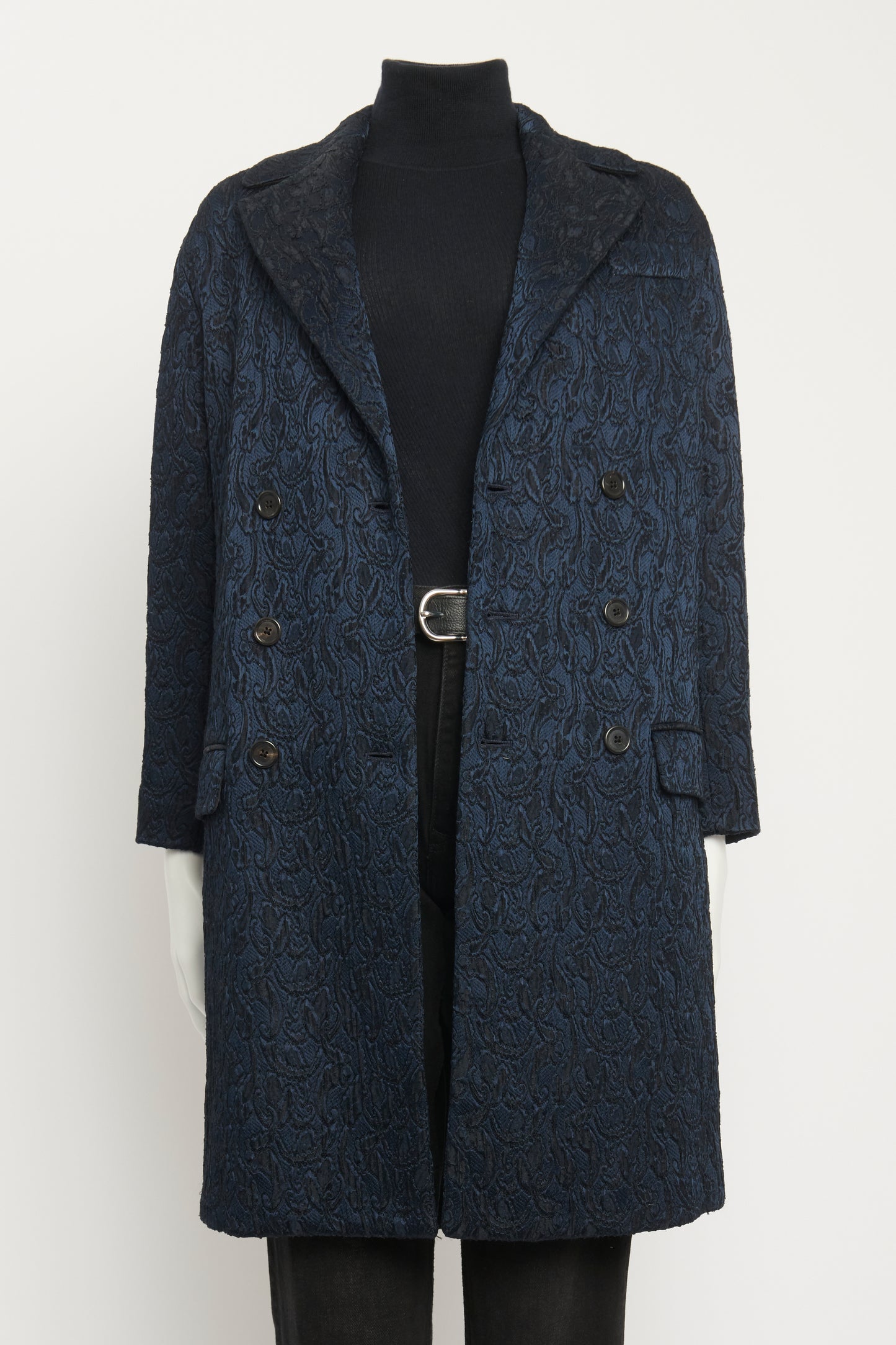 Navy Shrimpton Brocard Tailored Preowned Coat