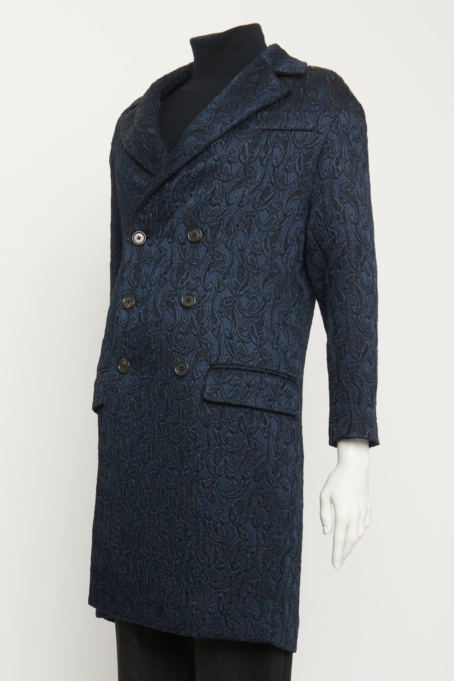 Navy Shrimpton Brocard Tailored Preowned Coat