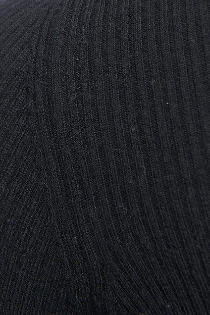 Navy Cashmere Skinny Rib Preowned Poloneck