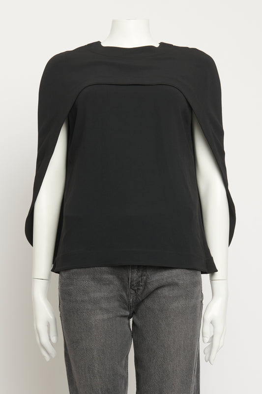 2014 Black Crepe Preowned Caped Top