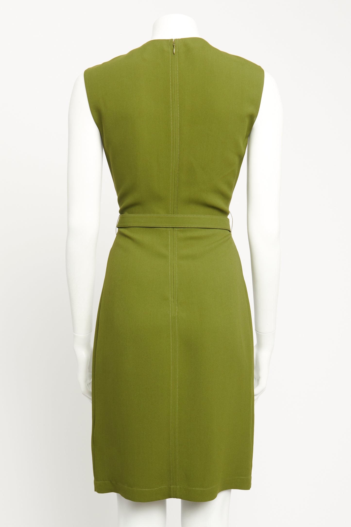 Green Viscose Preowned TB Macy Knee Length Dress