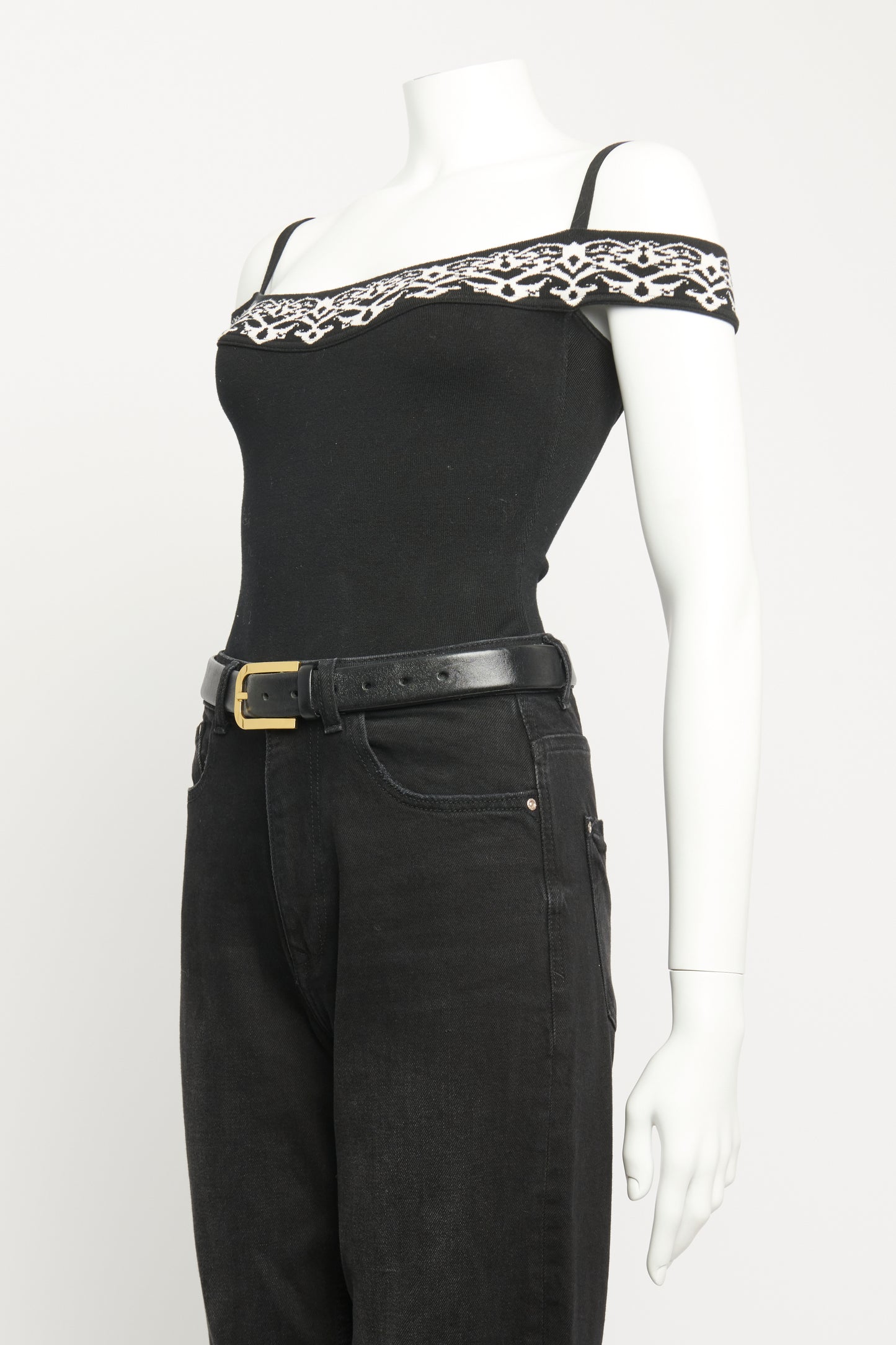 1992 Black Stretch-Knit Preowned Bodysuit