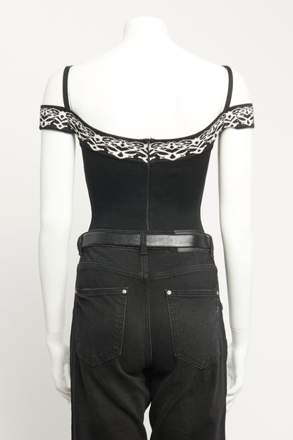 1992 Black Stretch-Knit Preowned Bodysuit