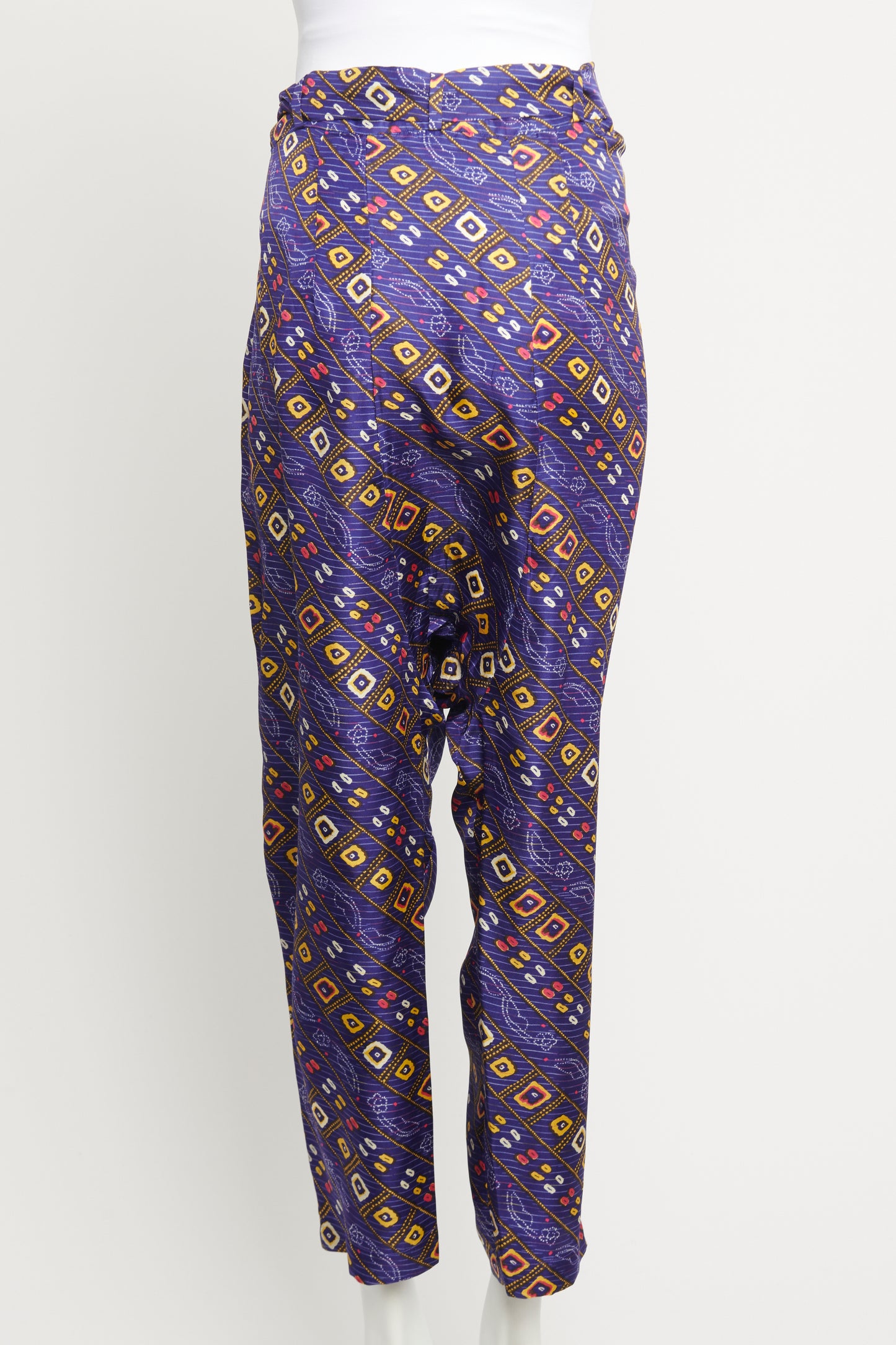 Purple Silk Preowned Printed Harem Pants