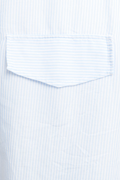 2016 Blue & White Preowned Oversized Lash Striped Tunic Dress